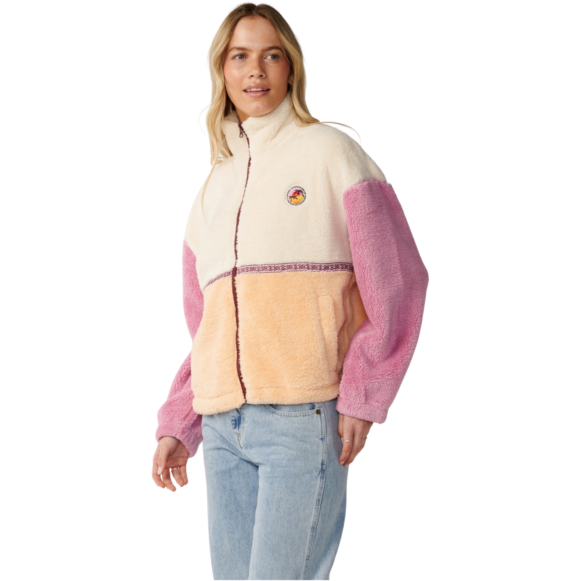 2026 Rip Curl Womens Surf Revival Heritage Polar Zip Thru Fleece 0D6WFL - Shell